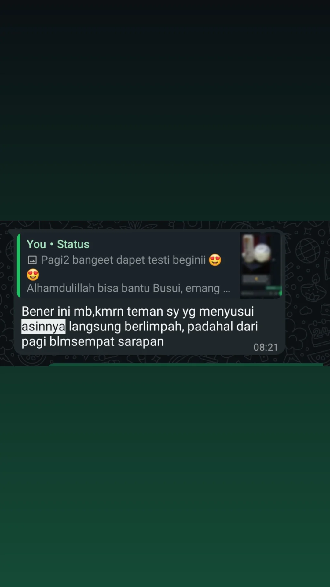 Testimoni langganan rutin Haziq Kurma
